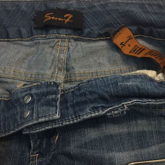 Seven Jeans cuffed blue jean shorts 8 retro - Picture 3 of 4